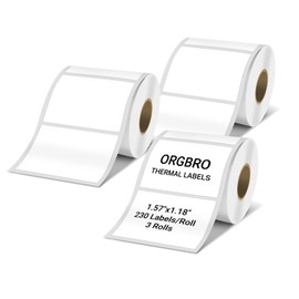 ORGBRO Thermal Labels for Z3 Portable Label Maker, 1.57"x1.18"(40x30mm), 230 Labels/Roll, 3 Rolls, Black on White