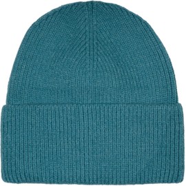 styleBREAKER Unisex Knitted Beanie with Ribbed Pattern and Wide Brim, fine Knit Beanie Double Knitted, Knitted Beanie 04024190, Colour:Blue