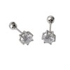 Sterling Silver Solitaire Simulated Diamond CZ Earrings Studs 5MM Screw