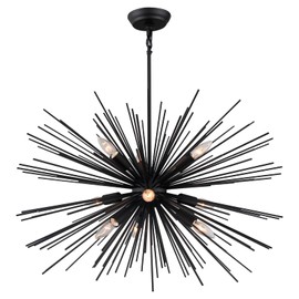 ZIRALIO Black Sputnik Chandelier Modern 9-Light Dining Room Chandelier Light Fixture for Living Room, Bedroom, Kitchen, Entryway, Foyer, 29in