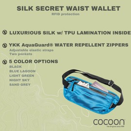 Cocoon Secret Waist Wallet Silk - Waterproof Bum Bag with Silk Surface
