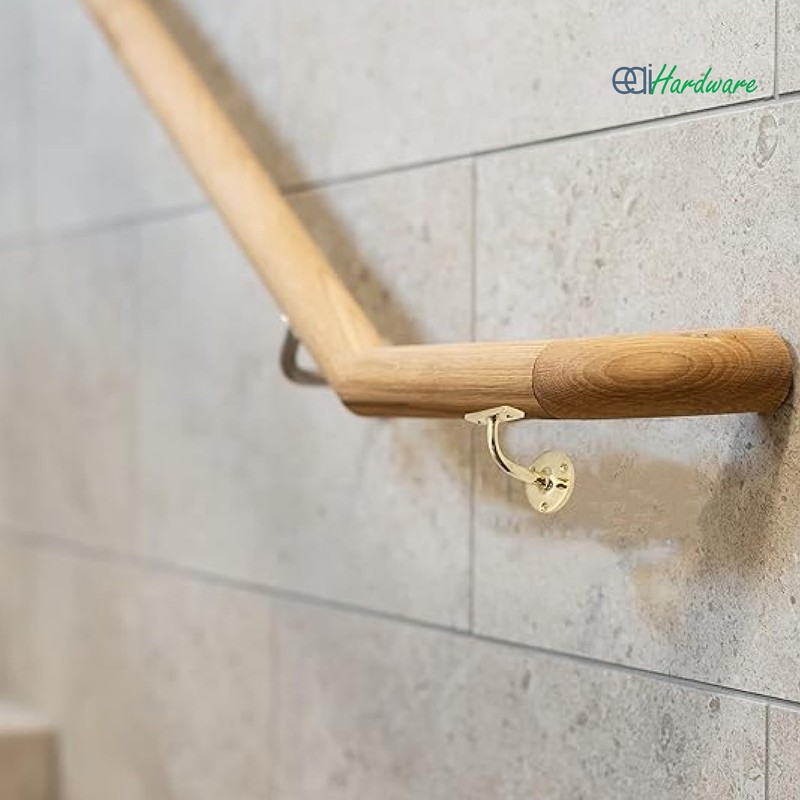 EAI Polished Brass Handrail Brackets - Pack of 2