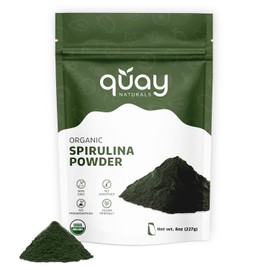 Quay Naturals Organic Spirulina Powder 8oz – Freeze-Dried, Non-GMO, Gluten-Free,