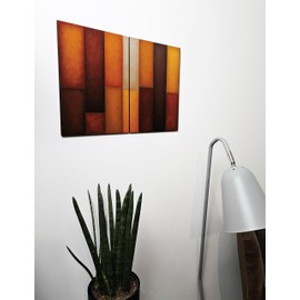 The Plum Penguin Abstract Mark Rothko Inspired Wall Art, Dual A4 MDF Wooden Panels, Vertical Colour Blocks Canvas Alternative 40 x 30cm