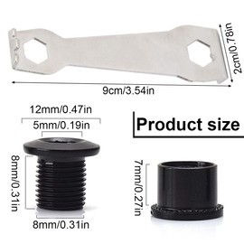 Chainring Bolts Aluminium Alloy Chain Ring Screw with Chain Ring Wrench for Road Bike MTB Road Bikes Mountain Bike Black