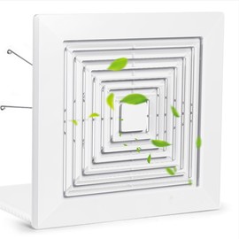 SL-JIJI 12x12 Inch Bathroom Fan Cover, Exhaust Fan Grille Replacement, Air Vent Diverter with Spring Universal Fit for Square Exhaust/Ceiling/Ventilation/Wall Vents (White)