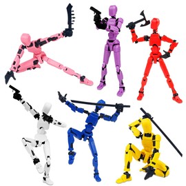 T13 Action Figure, 6PCS 3D Printed Mannequin Toys Toy Robot with Multi-Jointed Action Model Deformation Figure PVC Action Figures Model PVC Statue Toy for Collectors Desktop Decorations