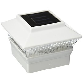 GSL SS-GSL-PL244W Solar Square PVC Post and Fence Mount (Set of 2)