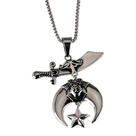 The Quiet Witness 4031842 Shriner Necklace Scimitar Moon Star Shrine Pendant Hospital Noble Fez Imperial