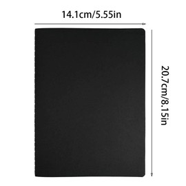 3 Pcs A5 Sketch Notebooks Blank Sketch Books Black Kraft Cover Starter Sketchbook 80GSM Paper Sketch Pad for Travelers Journal