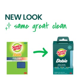 Scotch-Brite Dobie Colors Pads, Dobie Sponge for All Purpose Cleaning of Kitchen, Bathroom, and Household, Non Scratch Pads Safe for Non-Stick Cookware, 24 Count