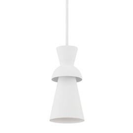 Troy-Standard F7902-GSW Florence - 1 Light Pendant 13.75 inches Tall and 6.5 inches Wide - GESSO WHITE