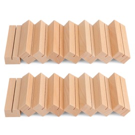 Windfromort Pack of 16 Beech Place Card Holders, Menu Card Holder, Photo Stand, Wooden Stand, Table Stand, for Weddings, Banquets, Parties, Postcard Holders (Beech Wood)