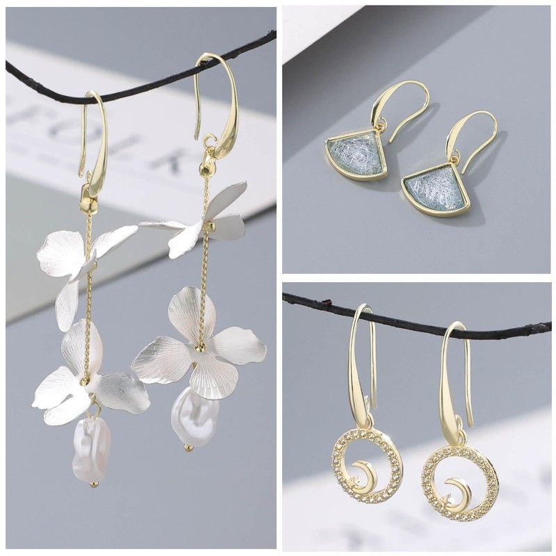 14K Gold Plated and Silver Earring Hooks, 230PCS Earring Findings