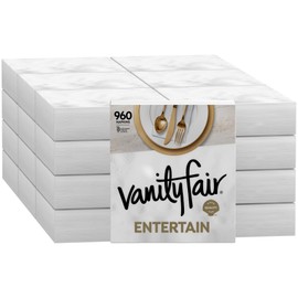 Vanity Fair Entertain Paper Napkins, 960 Count, Disposable Napkins Made For Entertaining And Events