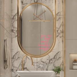 2x Bathroom Decal,Vinyl Mirror Decal,Positive Affirmation Decal,Bedroom Wall Decals,Affirmation Stickers for Mirror, for Kids, for women, Bathroom Decal,Vanity Mirror Decal (pink)