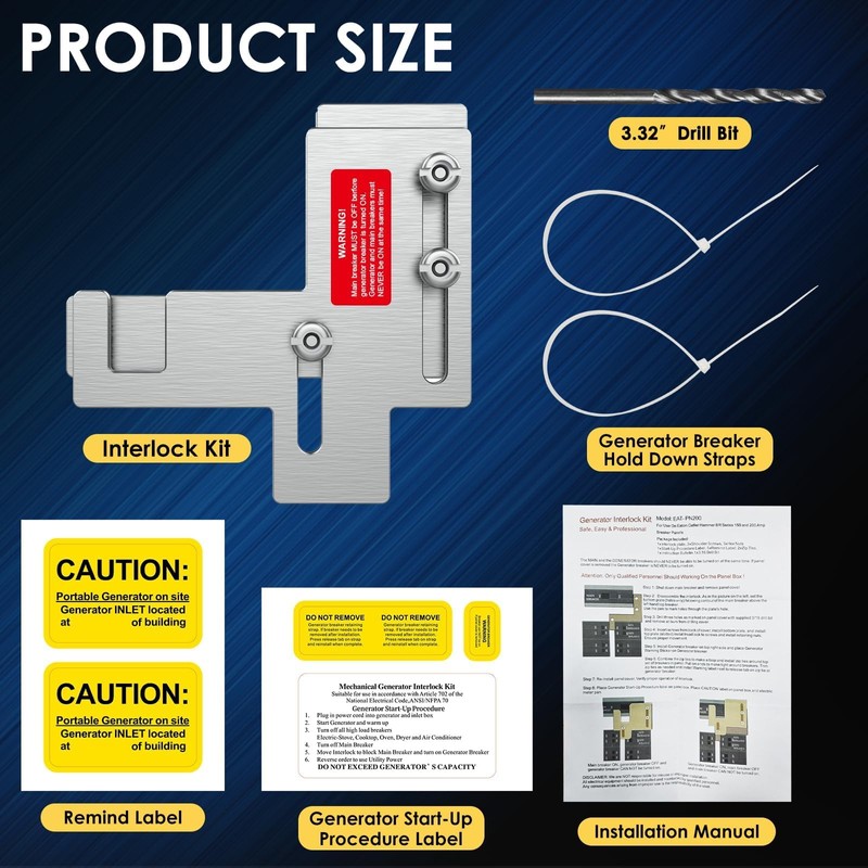 Generator Interlock Kit Compatible with Siemens or Murray 150 and