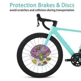 ENLEE Bicycle Disc Protective Cover, Neoprene Protective Covers for Bicycle Disc Brakes, Protect From Overspray and Safe Transport and Storage of MTB/Road Bikes, Easy to Install, Skull Model (1pc)