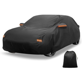 X AUTOHAUX Car Cover Outdoor Waterproof Sun Rain Snow Hail Protection with Left Side Door Zipper 210D-PU for Subaru WRX Sedan