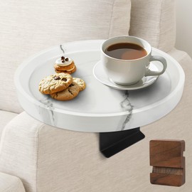 Xiyilike Couch Tray, Adjustable Couch Tray and Detachable Wooden Couch armrest Tray, Multifunctional Clip on armrest Table, with Phone Holder Suitable for Dining, Snacks, Remote Control