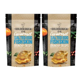 The Golden Duck Gourmet Salted Egg Yolk Fish Skin Crisps Chips (2 Pack)