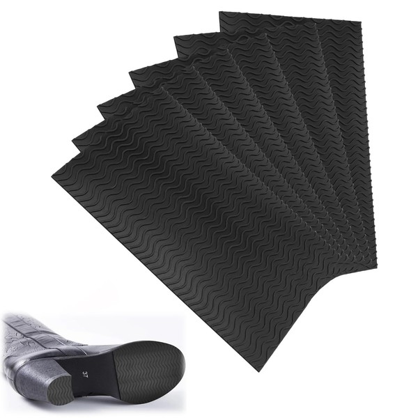 Pack of 6 Shoe Soles, Shoe Soles, Protectors, Non-Slip Pads for Floor and Heel of Shoes, Non-Slip Shoe Handles, Wear-resistant Rubber Sole for Noise Reduction, Non-Slip