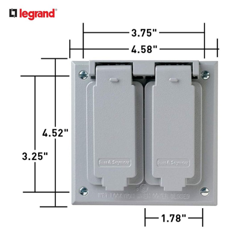 Legrand Pass & Seymour CA18G Cast Weatherproof Outdoor Cover, 2