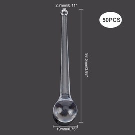 SUPERFINDINGS 50Pcs Teardrop Acrylic Big Pendants Clear Hanging Chandelier 3.88x0.75inch Crystal Drop Chandelier Pendant for Parts Wedding Party Christmas Tree Decorations Ornaments