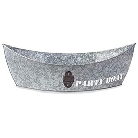 Tin Boat Party Drink Tub with Bottle Opener, 8 1/2" x 28"