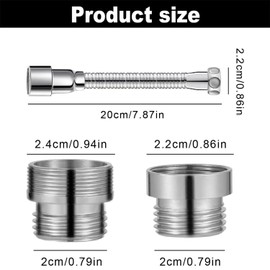 JINJUMEI Strahlregler Wasserhahn, 20cm Wasserhahn Verlängerung Küche, Verlängerung Mit 2pcs Adapter, Perfekt für Küche, Bad usw