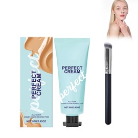 Perfect Cream Langanhaltender Concealer, 80 g Wasserdichte Abdeckcreme mit Deckpinsel, Vollständige Deckkraft, Perfekt gegen Augenringe und Hautunreinheiten – Für einen Makellosen Teint