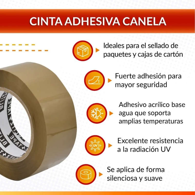 Pack X36 Cinta Adhesiva Canela Mayoreo 48x150m