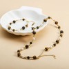 IDOKAWA Natural Tiger Eye Pearl Necklace 18K Gold Beaded Necklace