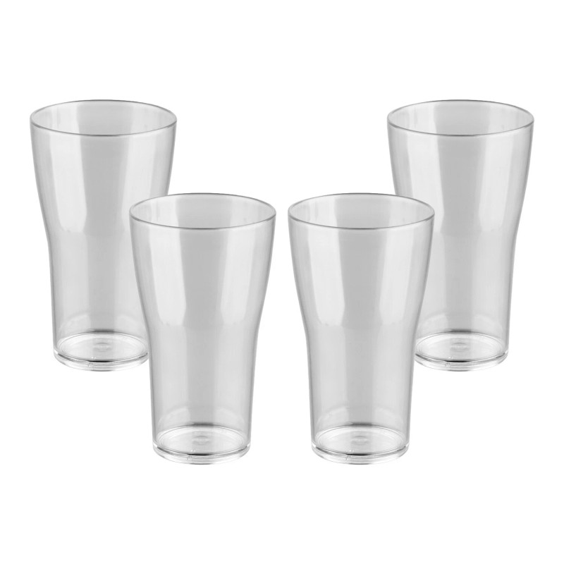 Plastport Unbreakable Beer Glasses Reusable Dishwasher Safe Set of 4