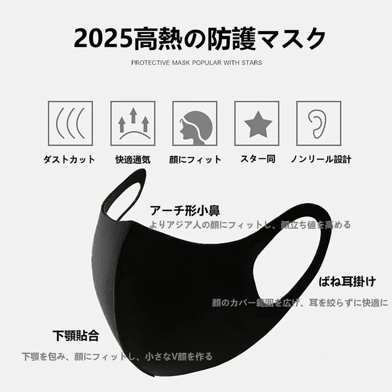 VEVE & MIKI Mask, UV Protection, 3D Fit, 12 Pieces,