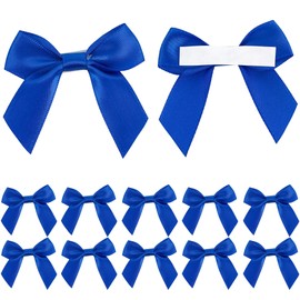 AIMUDI Royal Blue Satin Ribbon Bows 2" Self Adhesive Satin Bow for Gift Wrapping Premade Ribbon Bows with Double-Sided Tape for Making Crafts Baby Shower Birthday Party Wedding Decorations, 50 PCs