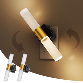 L LOHAS LED Night Light, 2 Pack Night Lights Plug into Wall, 3000K Soft White, 0-100LM Adjustable Brightness, 180° Rotating Plug in Night Light with Auto Light Sensor (Matte White)