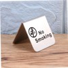 ULTECHNOVO 3pcs Stainless Steel No Smoking Table Tent Sign Double-sided