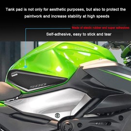 3 Pcs Motorcycle Traction Pad Grip Decal Stickers Tank Knee Pads Replacement for Ninja 500 Z500 Ninja500 SE 2024-2025 Rubber Fuel Tank Protector Side Panels (Fluorescent Green)