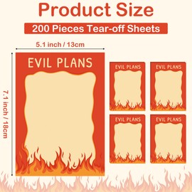 QIMGIC Evil Plans Funny Notepads - 4pcs Cute Sticky Notes Pads, Fun Humorous Note Memo Pads 7.1” x 5.1” for Coworkers Worker Students Teacher Appreciation Gift Office Supplies (50 Sheets Per)