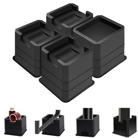 MYMULIKE Bed Risers, 3 inch Bed Lifts Risers for Casters Wheel, Adjustable Height 2 or 3 inch Heavy Duty 6000lbs Bed Furniture Risers for Bed Frame, Furniture, Table, Sofa, Couch