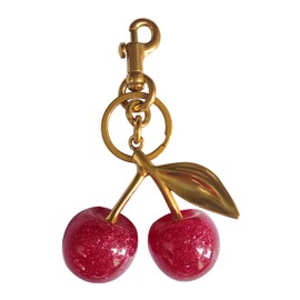 Hxusin, Cherry Charm Keychain, Fashionable Keychain, Cute, Bag Charm, Lightweight, Durable, Stylish, For Women, Portable, gold powder