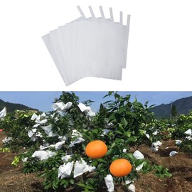 HouWanA Fruit Protection Paper Bags 100pcs White Protection Cover Bags 6.6X7.8inch, Fruit Bags for Fruit Trees, Orchard, Trees, Frost, Plants (17x20)