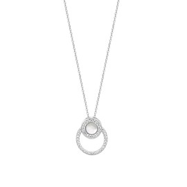 EDS Jewels Contemporary Rhodiumed 925 Sterling Silver Ladies Necklace with Mother of Pearl, Cubic Zirconia/CZ WJS37752