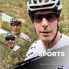 SCVCN Photochromatic Self-Tone Cycling Glasses Men Women Sports Sunglasses Clear Cycling MTB Cycling Glasses Running Volleyball Tennis Driving Fishing Softball Mountaineering Golf Hiking 04