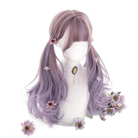 Harajuku Style GAL Heat Resistant Wig, Seminarong, Cosplay Party, Lolita Style, Everyday, Purple, Gradient Wig, Wig
