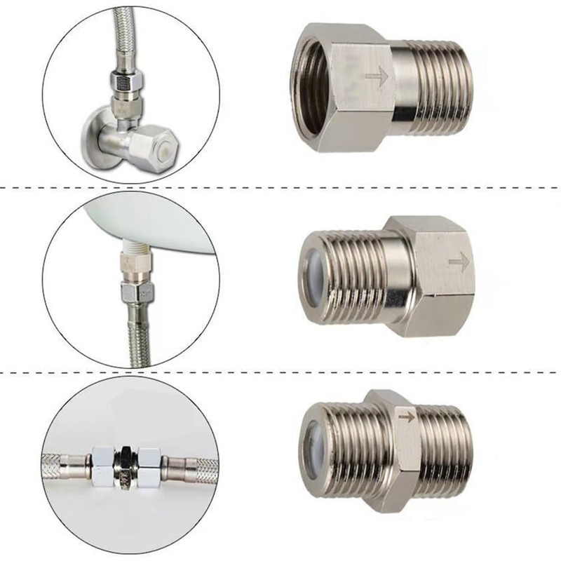 Check Valve, Electroplated Copper 1/2" Female to 1/2" Male Thread