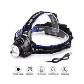 HEAD USB LED Chargeable Headlight Head Torch Light Flashlight Zoom Spotlight Durabl