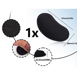 Lhbwhiz Mouse Wrist Rest, Ergonomic Wrist Rest for Mouse with Memory Foam, Rubber Mat for Mouse to Relieve Wrist Strain (Black)