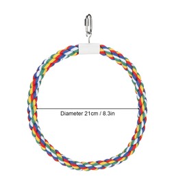 Bird Bass, Pet Cotton Rope Swing Ring Parrot Toy Parrot Toy Cotton Rope Swing Stand Ring for Small and Medium Parrot